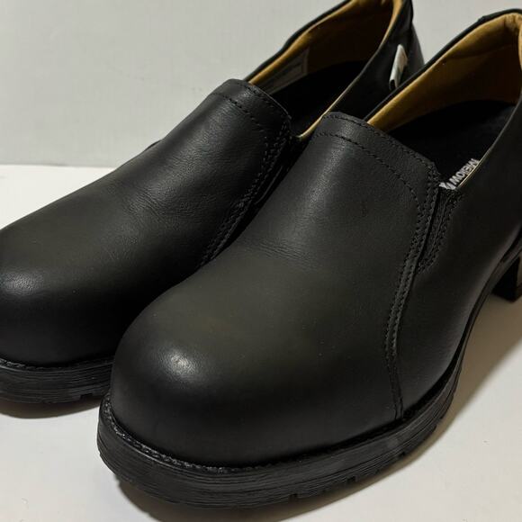 Mellow Walk Vanessa Slip On Shoes Steel Toe Heeled Woman's size 8 Black Leather - Picture 7 of 16